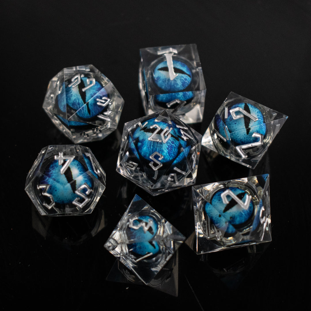 Legacy of Blue Eyes Liquid Core Dice Set - Silver