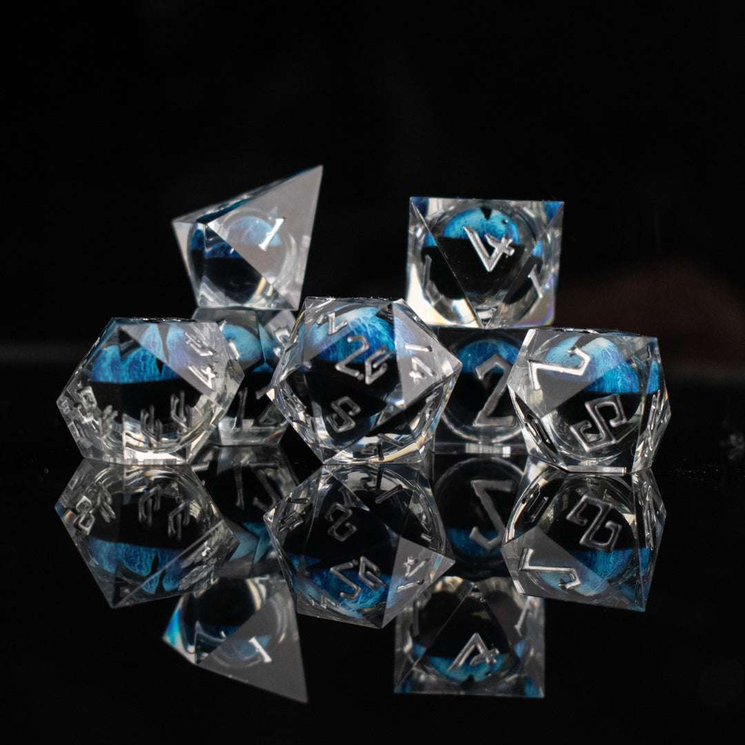 Legacy of Blue Eyes Liquid Core Dice Set - Silver