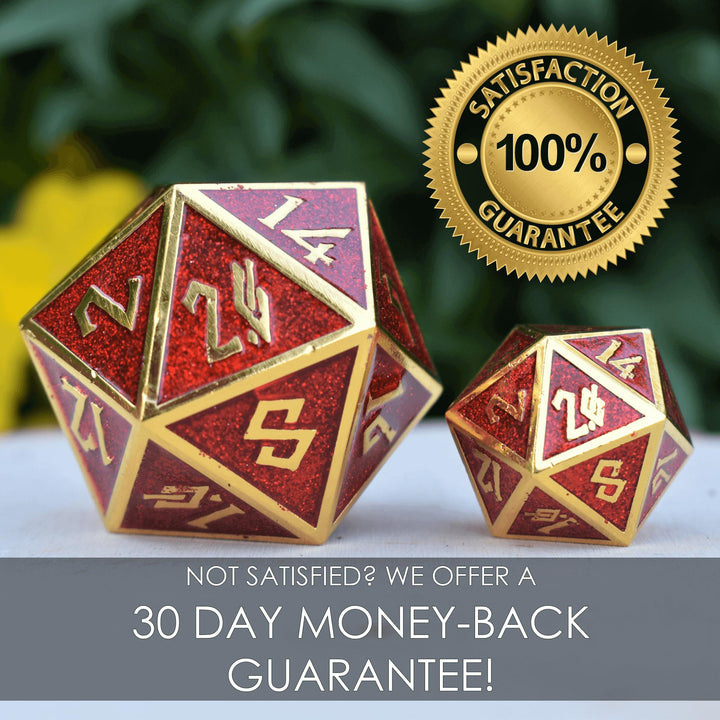 The Orb D100 -  White, Red, and Black Metal Die