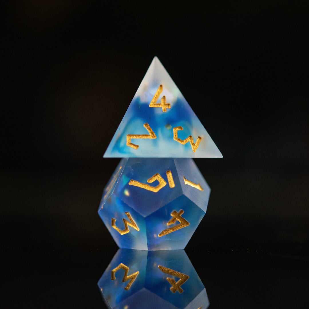 Lunar Veil Sharp-Edged Resin Dice Set