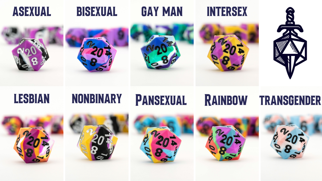 Sharp Edge Silicone Dice - Pride - Multiple Color Options