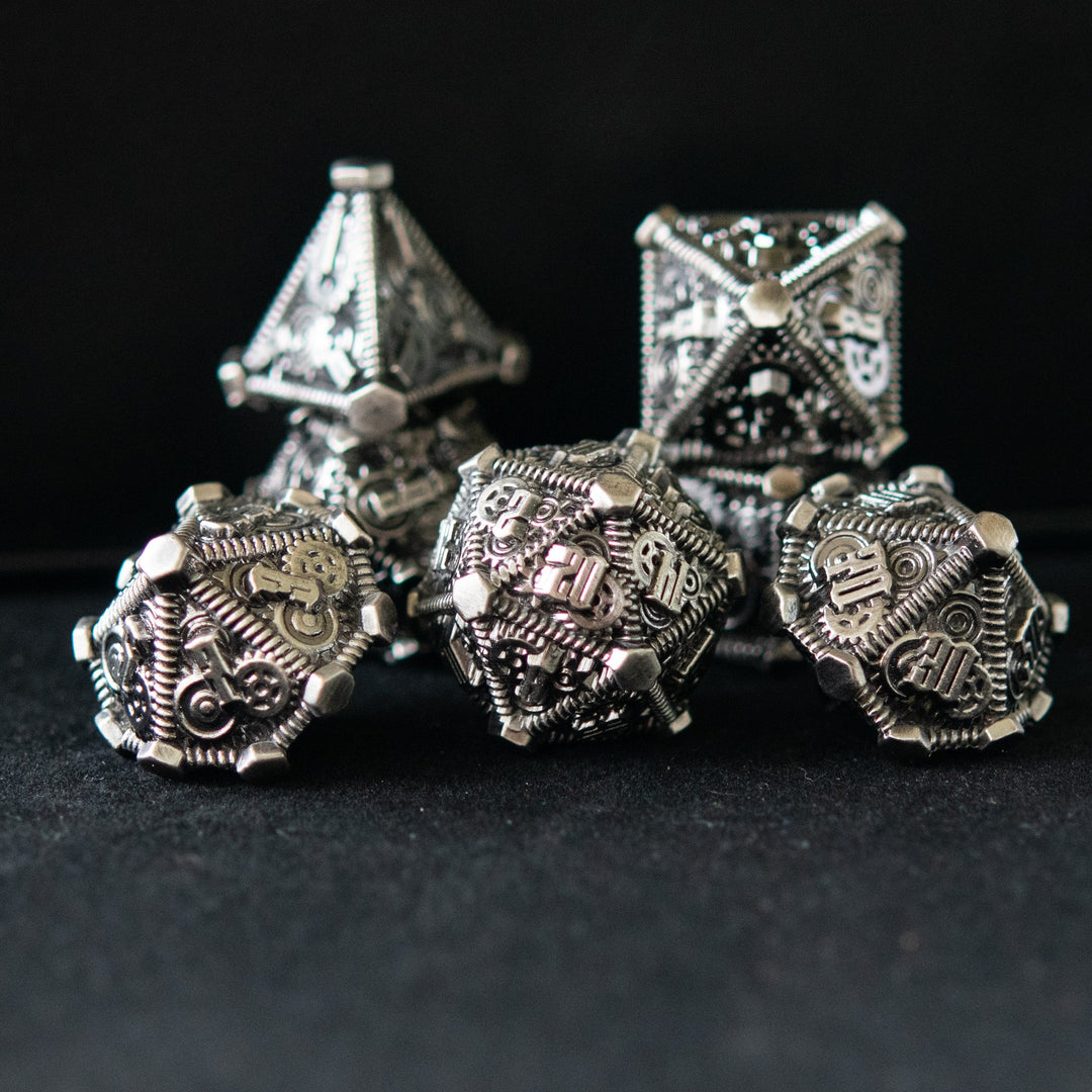 Silver - Weird West Wasteland Metal Dice Set