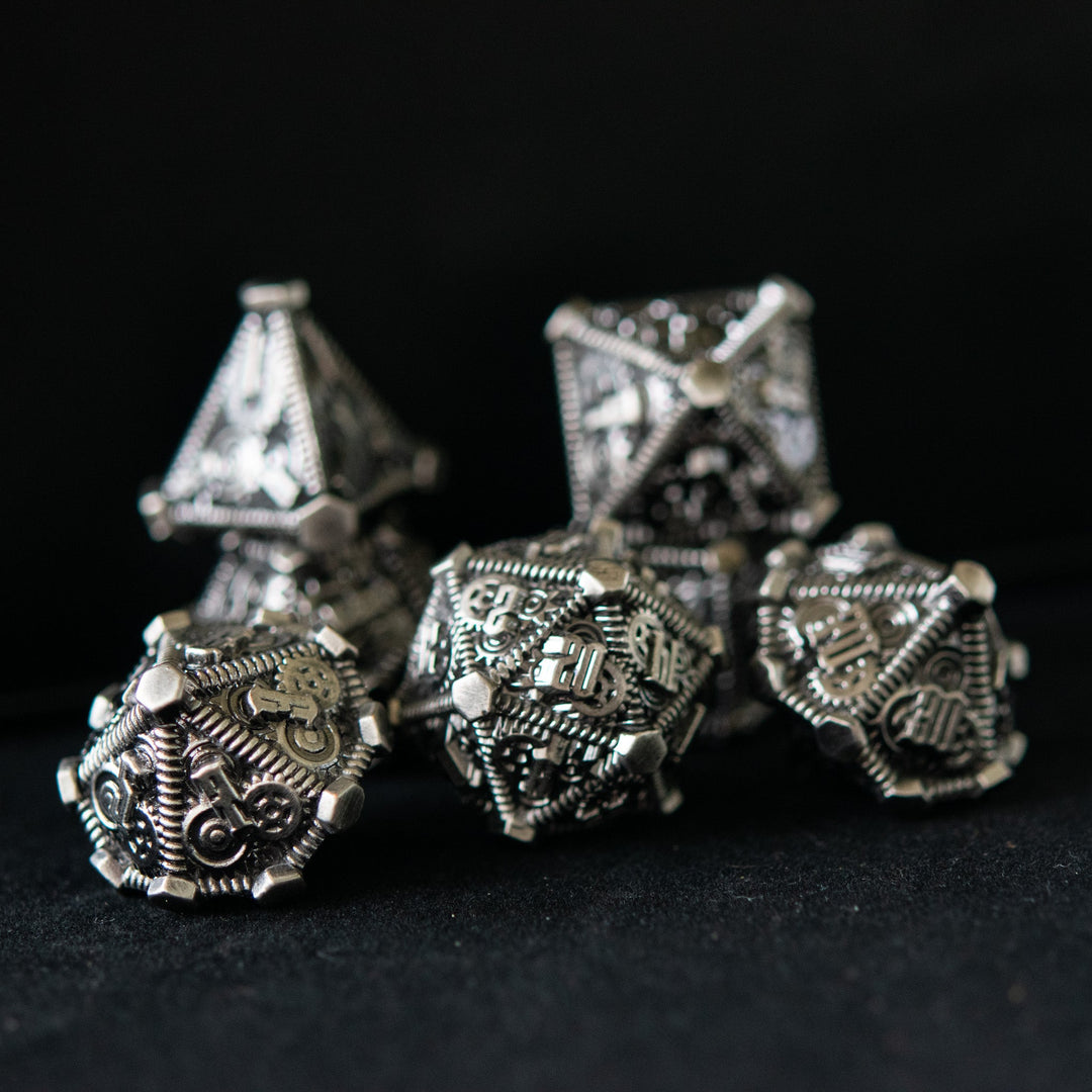 Silver - Weird West Wasteland Metal Dice Set