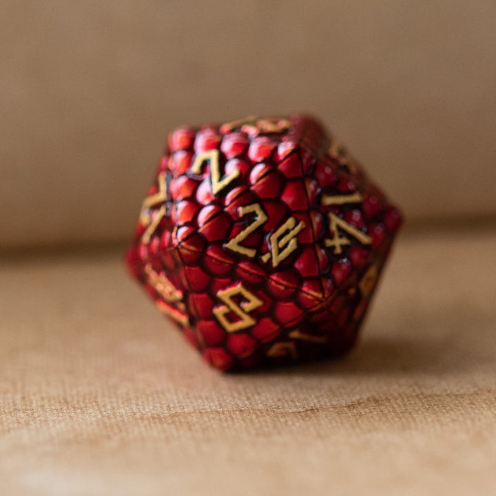 Red Dragon's Egg Metal Dice Set