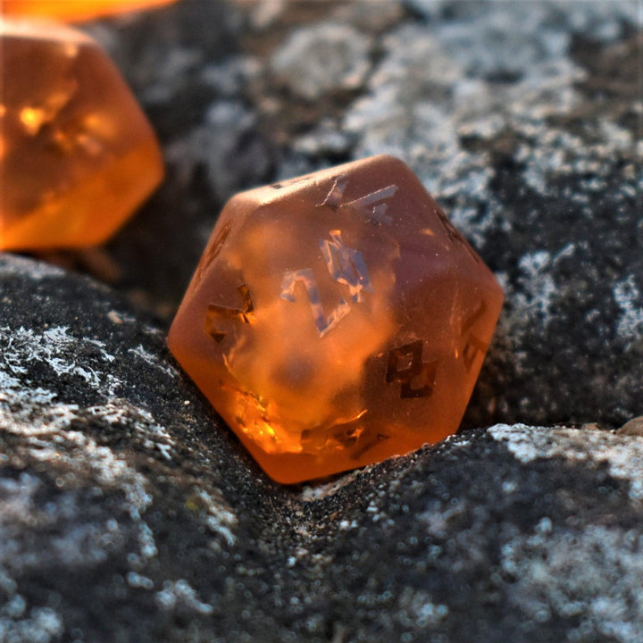 Gates of Helheim Raised Lava Glass Dice Set