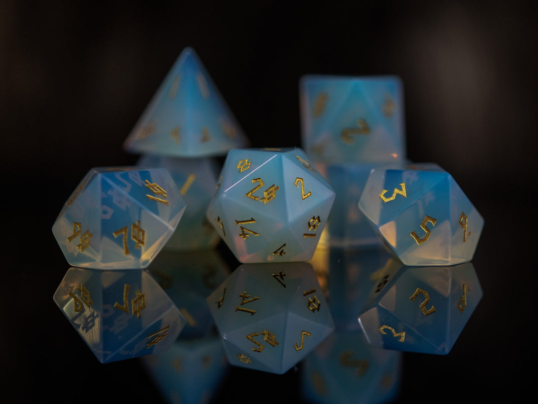 Opalite Stone Dice Set