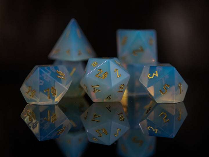 Opalite Stone Dice Set