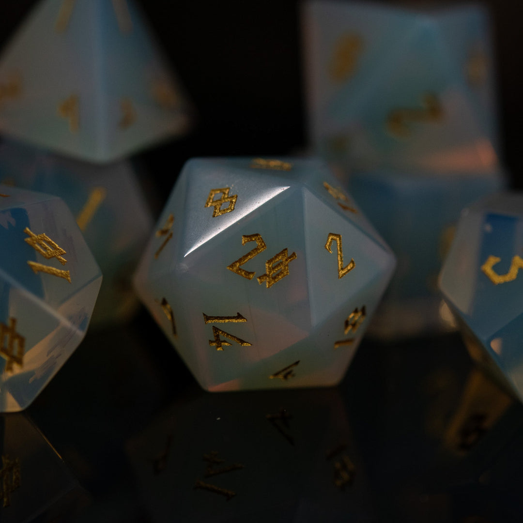 Opalite Stone Dice Set