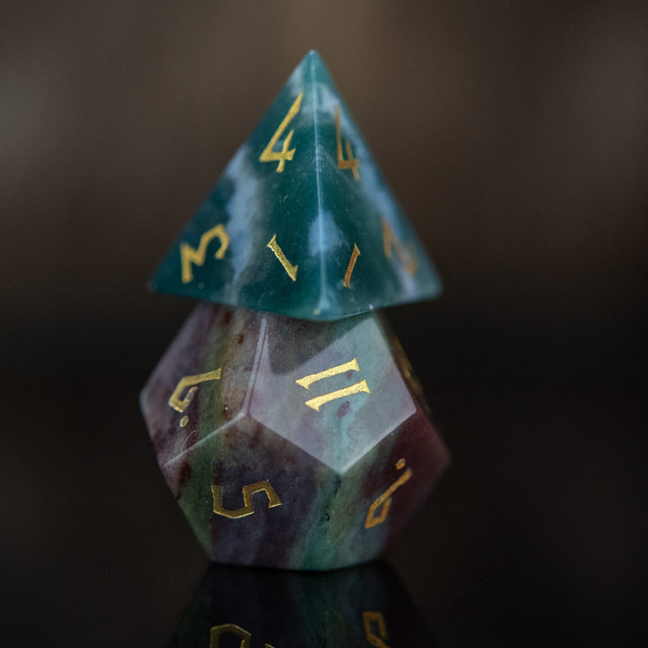 Indian Agate Stone Dice Set