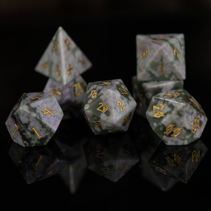 Peace Jade Stone Dice Set