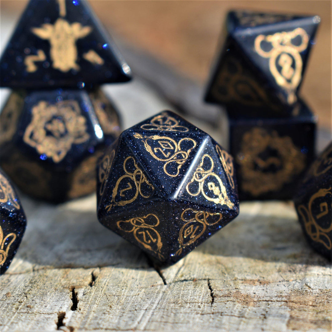 Serpent of Midgard Blue Sandstone Dice Set