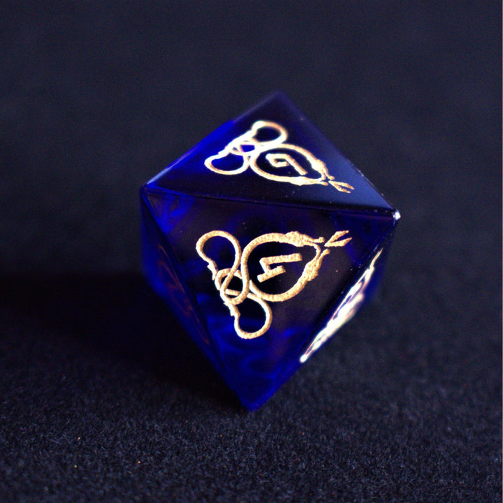 Serpent of Midgard Blue Glass Dice Set