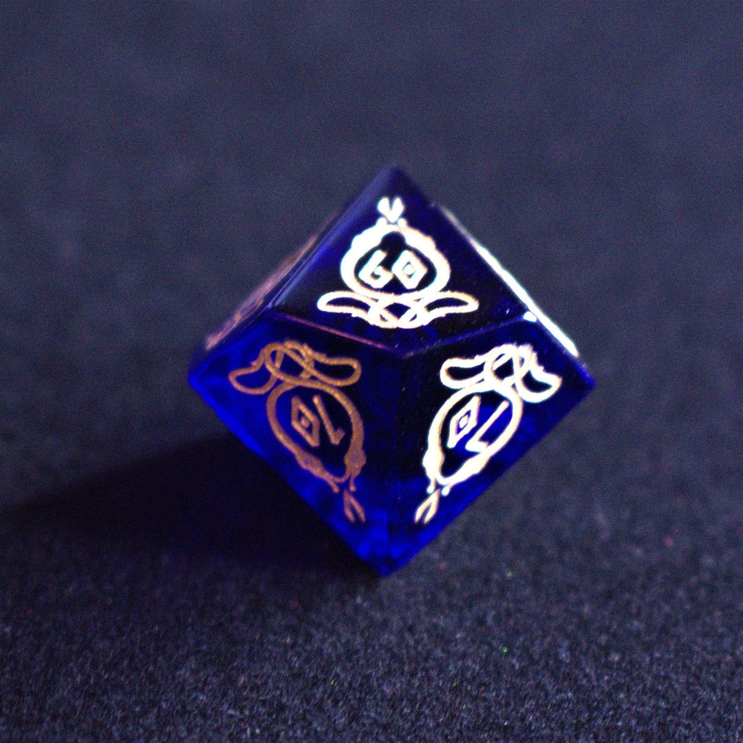 Serpent of Midgard Blue Glass Dice Set