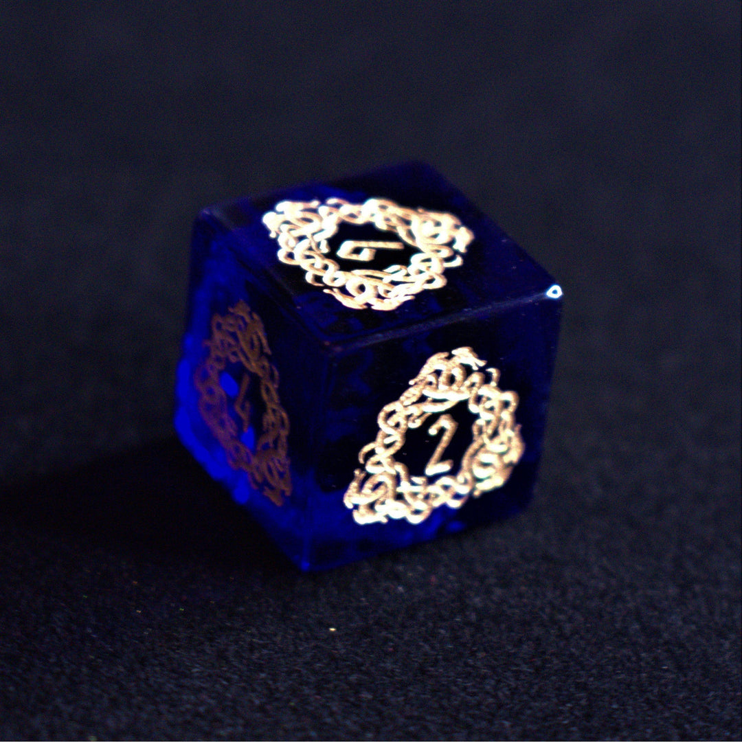 Serpent of Midgard Blue Glass Dice Set