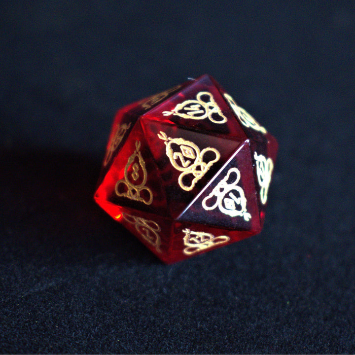 Serpent of Midgard Red Glass Dice Set