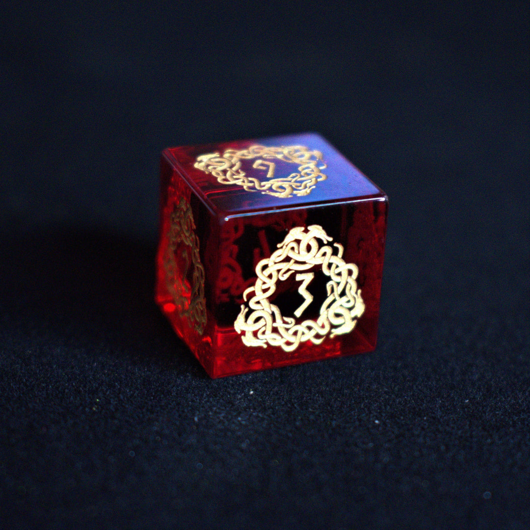 Serpent of Midgard Red Glass Dice Set