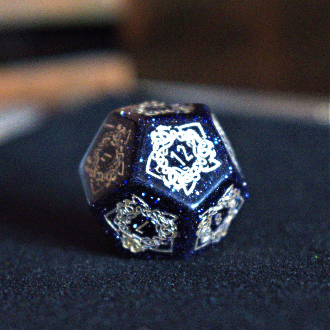 Serpent of Midgard Blue Sandstone Dice Set