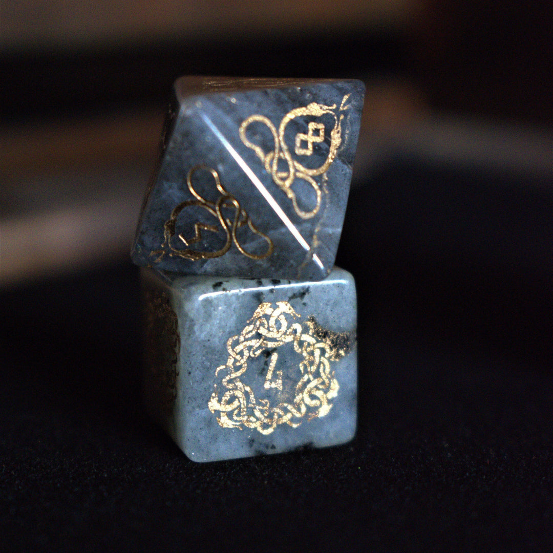 Serpent of Midgard Labradorite "Moonstone" Dice Set