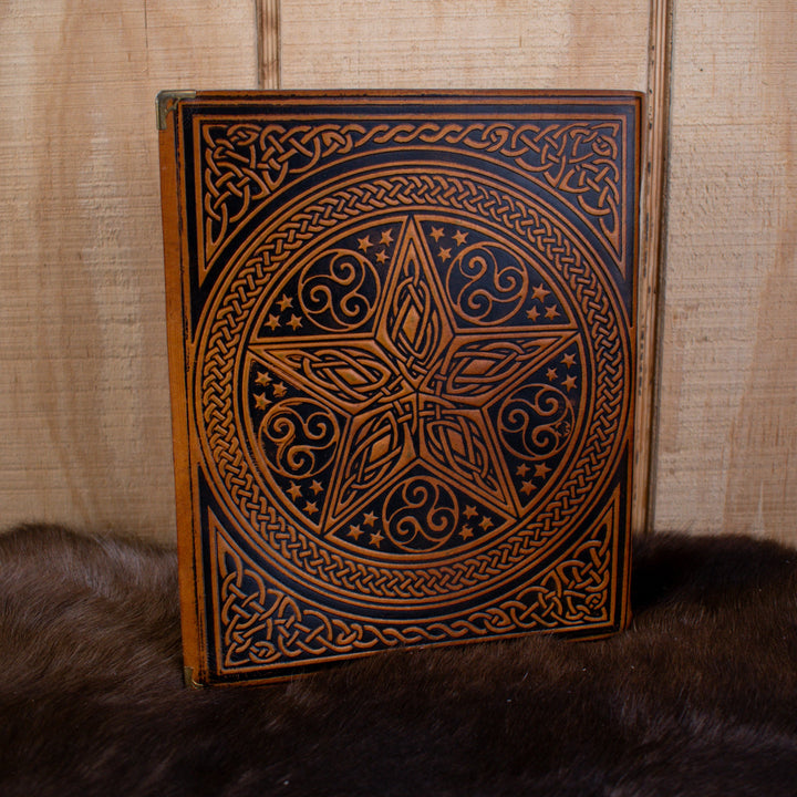 "The Pentacle" Tan Spellbook Leather Journal