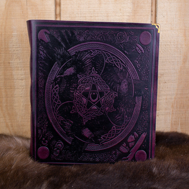 "The Ravens" Purple Spellbook Leather Journal