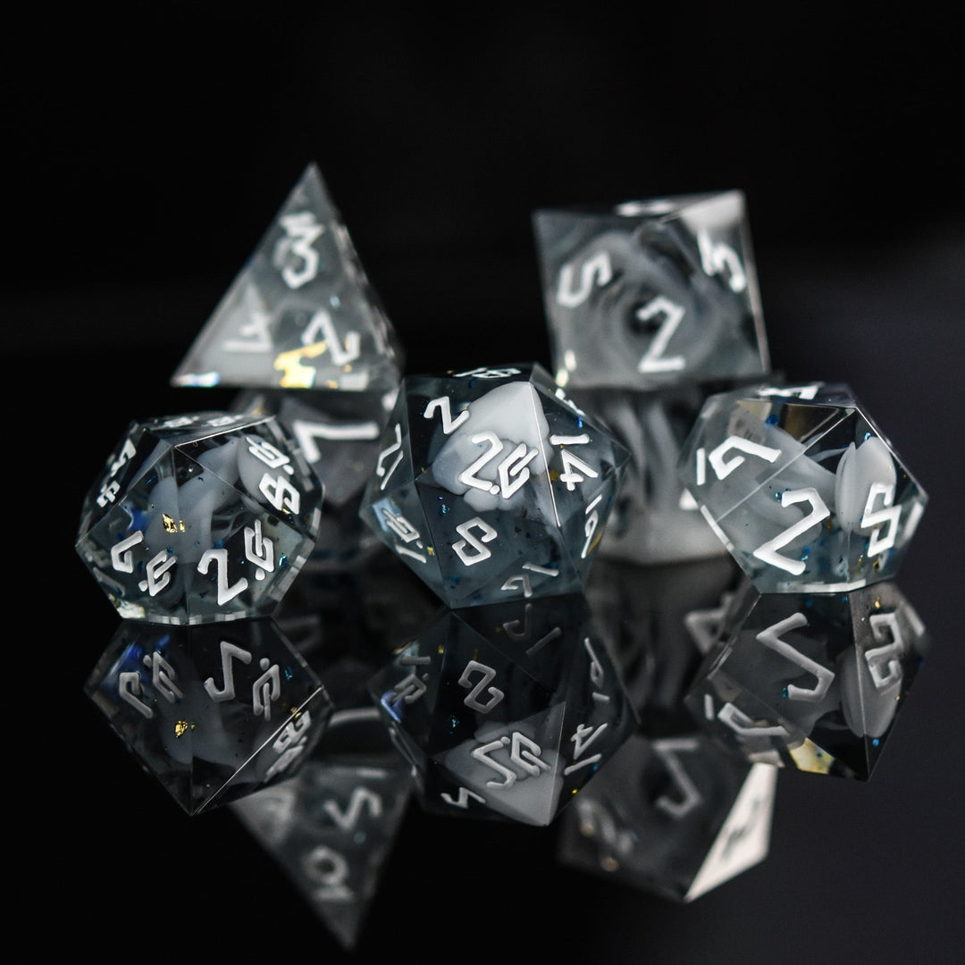 Holy Aura Sharp-Edged Resin Dice Set