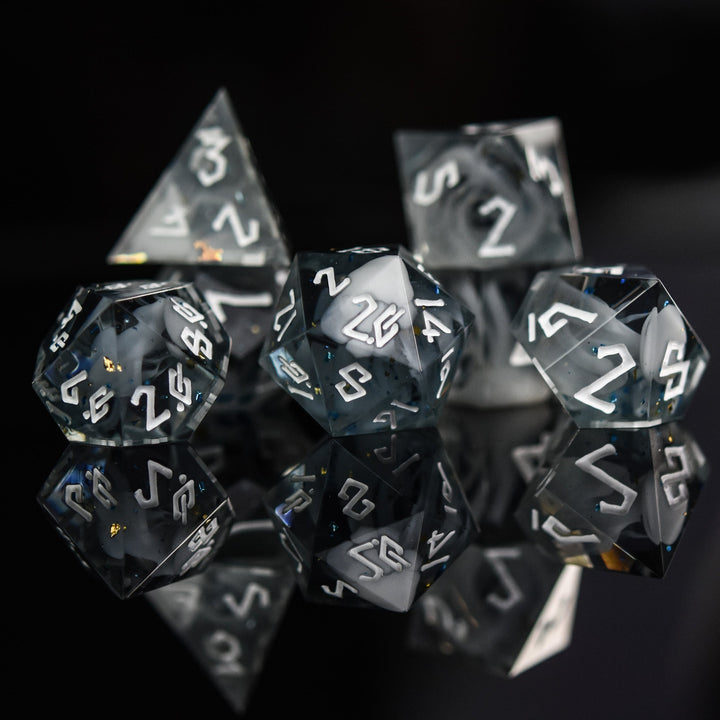 Holy Aura Sharp-Edged Resin Dice Set