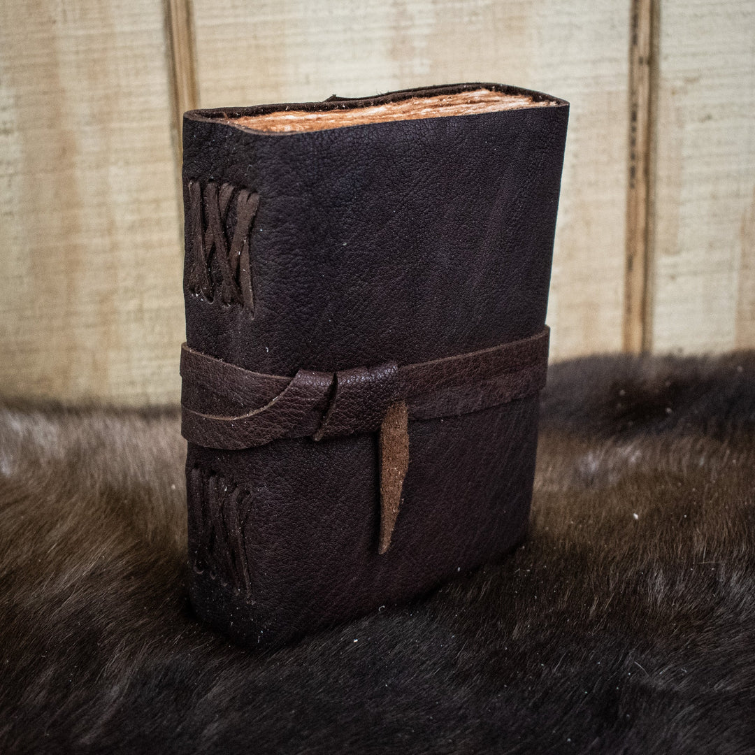 Natural Edge Buffalo (Wrapped) Leather Journal