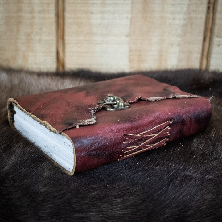 Natural Edge Crunched Cowhide Leather Journal