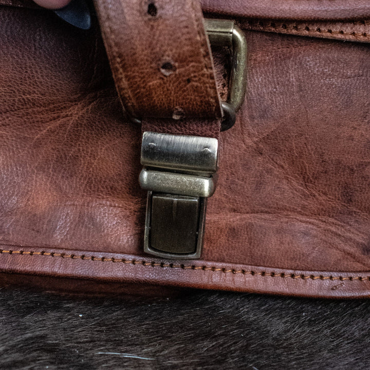 "The Cottage" Leather Mini Backpack - Brown