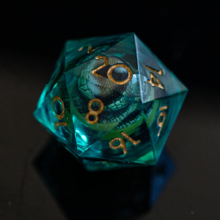 Reptilian Green Liquid Core Dice Set