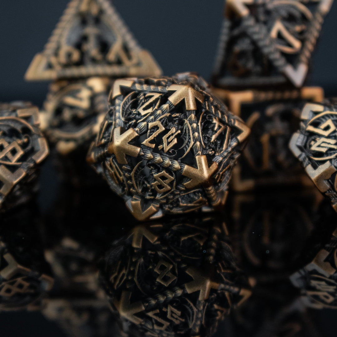 Dragonguard Hollow Metal Dice Set - Bronze