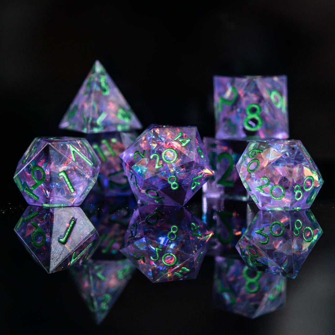 Galactic Shatter Sharp-Edged Resin Dice Set