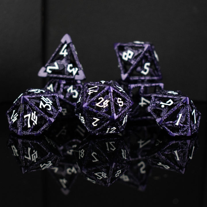 Legends of Valhalla - Purple Hollow Metal Dice Set