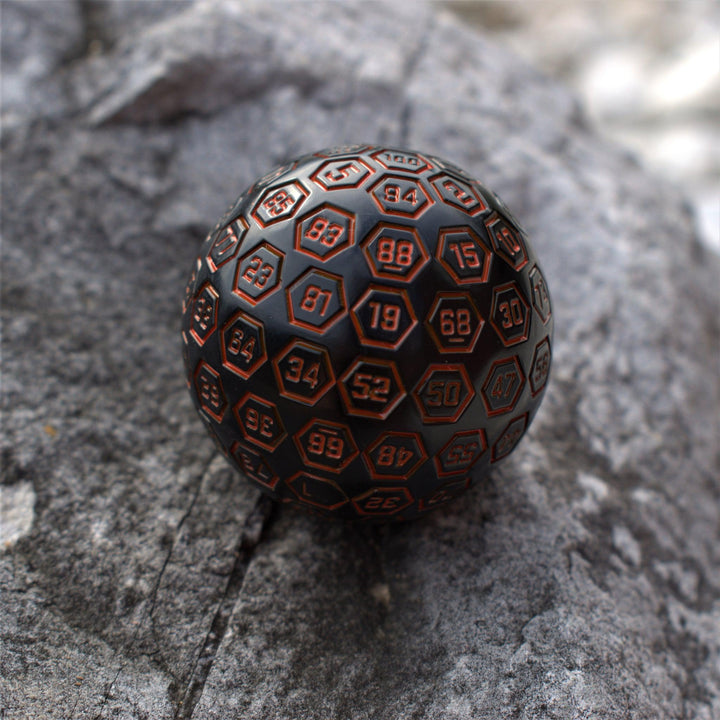 The Orb D100 -  Black and Orange Metal Die