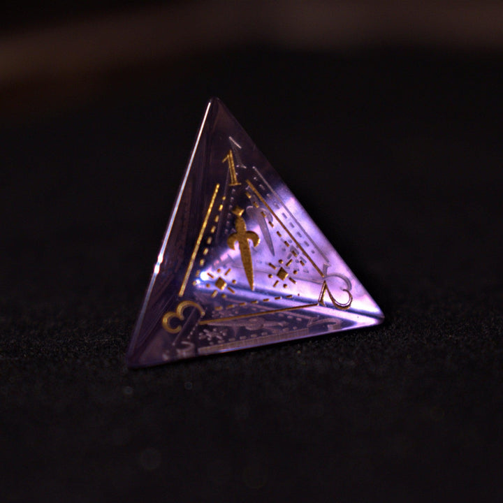 Fabled Mark Purple Glass Dice Set