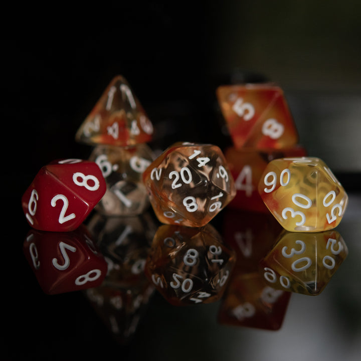 Eternal Flame Acrylic Dice Set