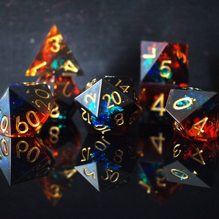 Hellish Rebuke Sharp-Edged Resin Dice Set