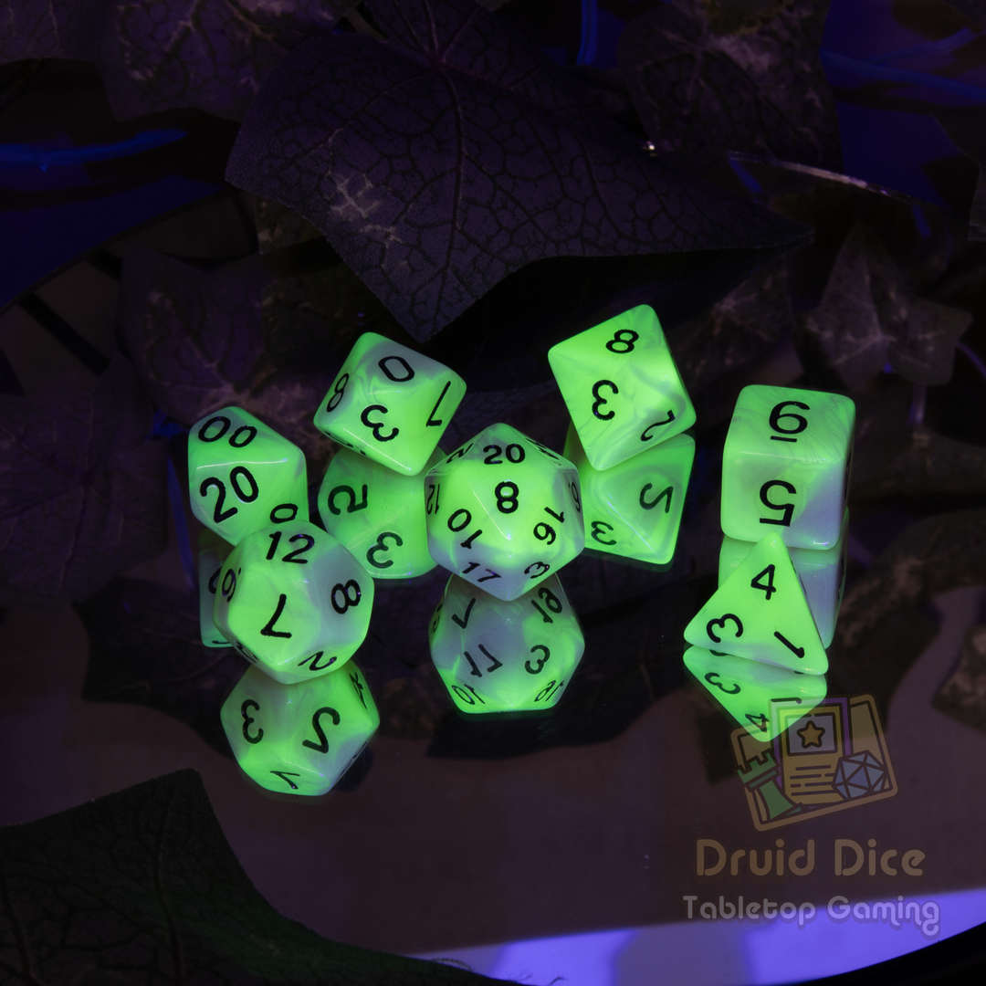 Glow in the Dark Dual Color Dice- 4 color options