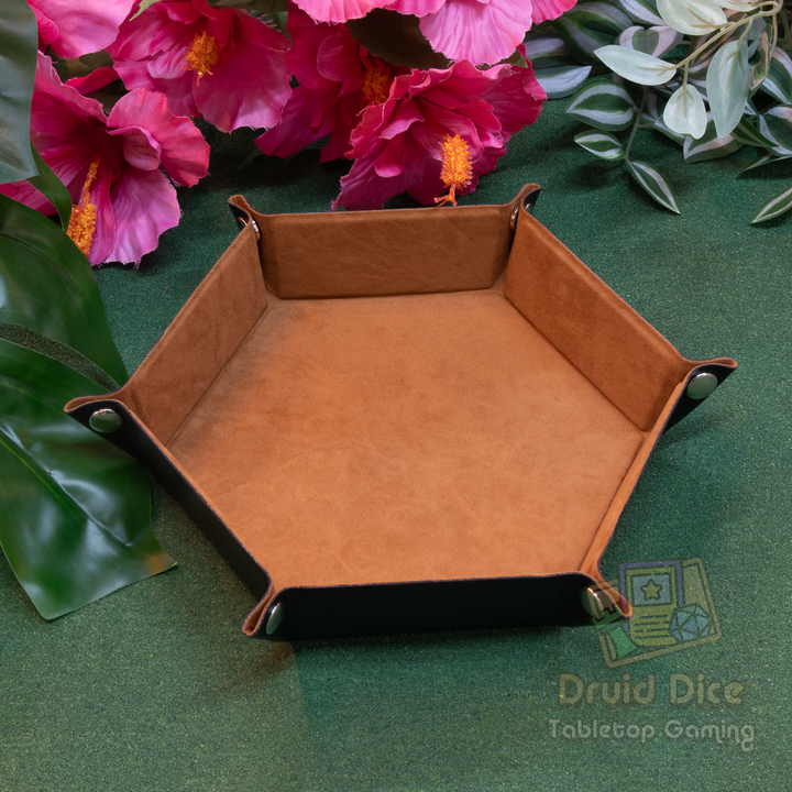 Leather Collapsible Hex Tray - 6 Color Options