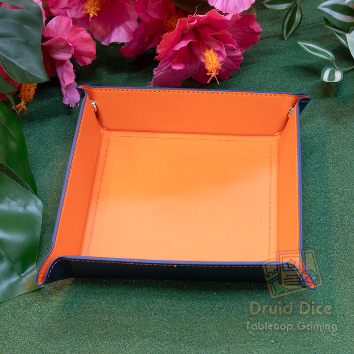 Leather Square Folding Dice Tray - 7 Color Options