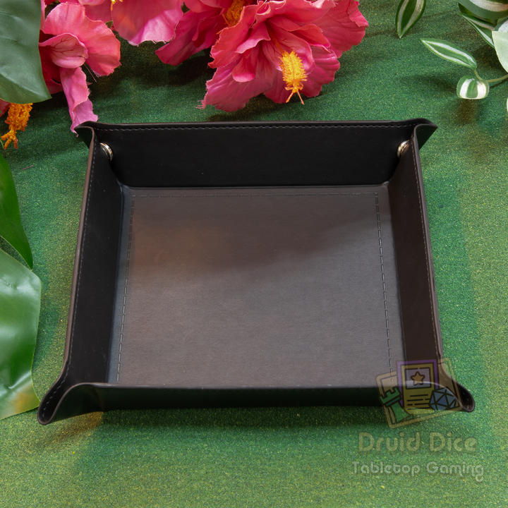 Leather Square Folding Dice Tray - 7 Color Options