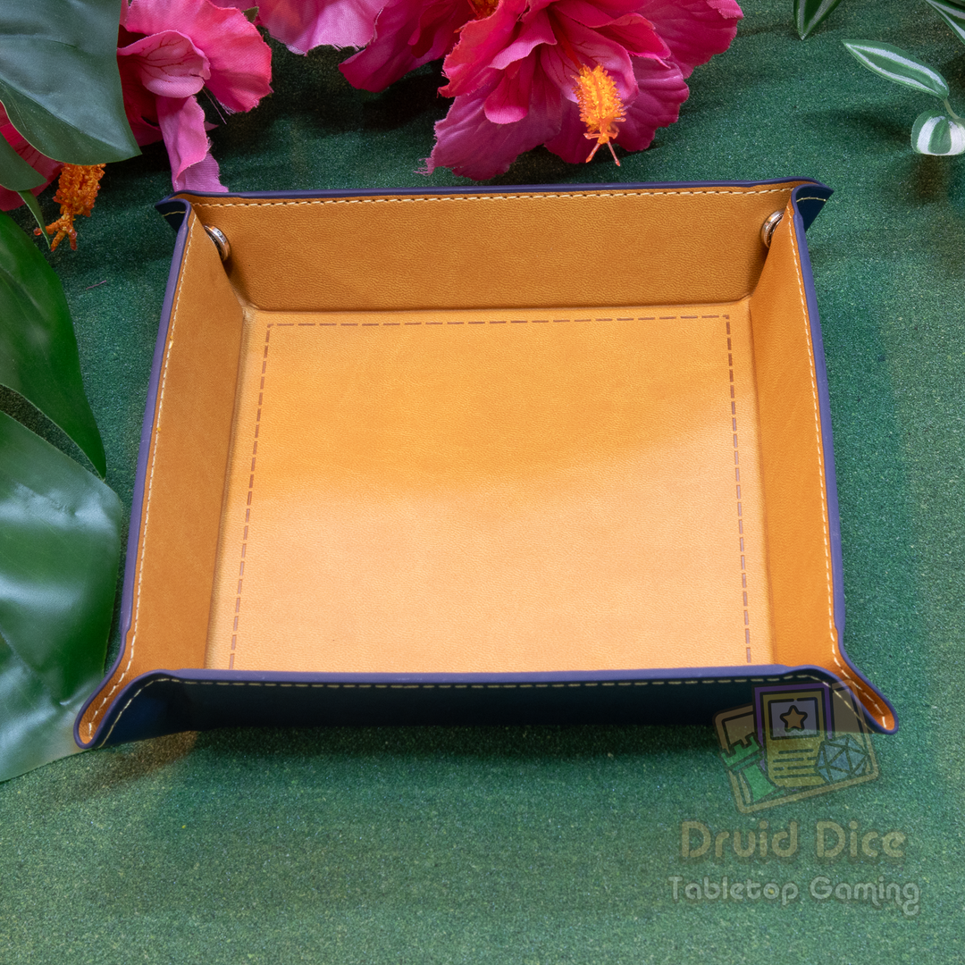 Leather Square Folding Dice Tray - 7 Color Options