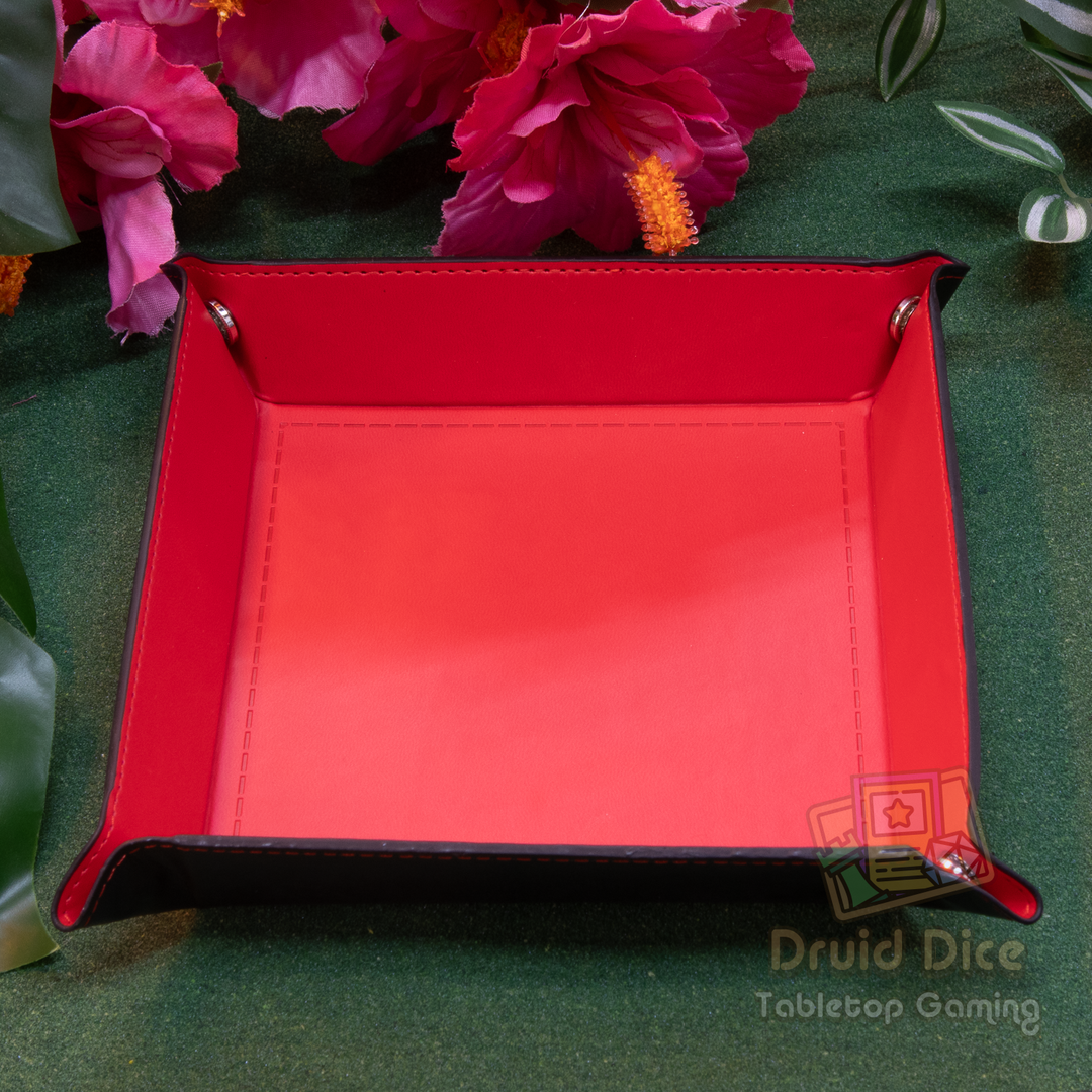 Leather Square Folding Dice Tray - 7 Color Options