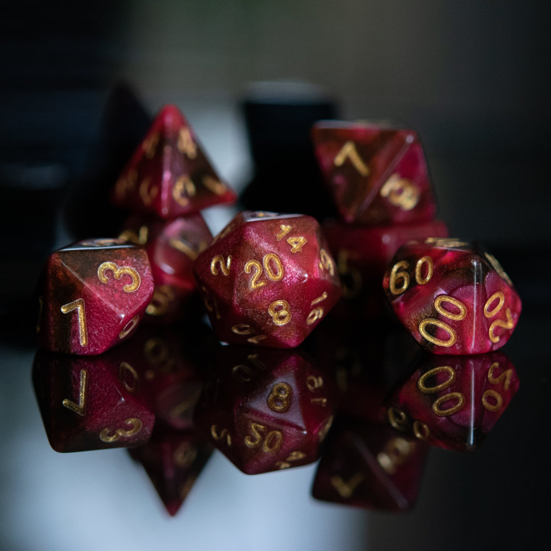 Rosette Nebula Acrylic Dice Set