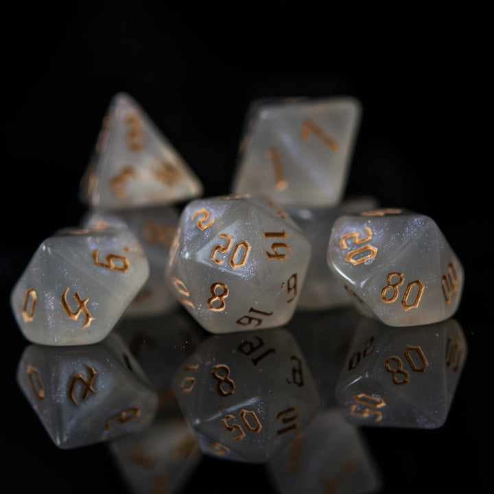 Unicorn Tears (Gold) Acrylic Dice Set