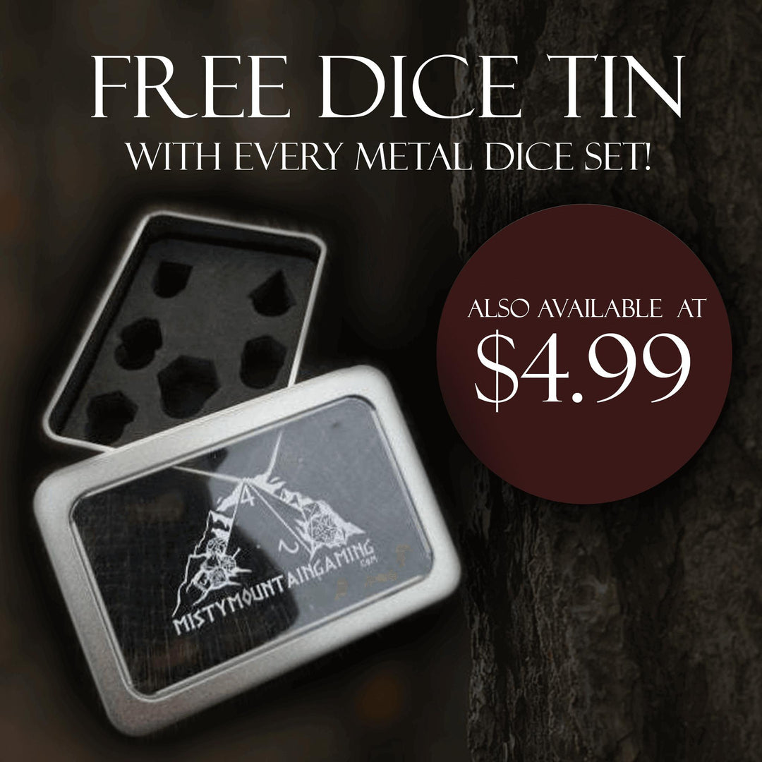 Iridescent Sharp-Edged Metal Dice Set