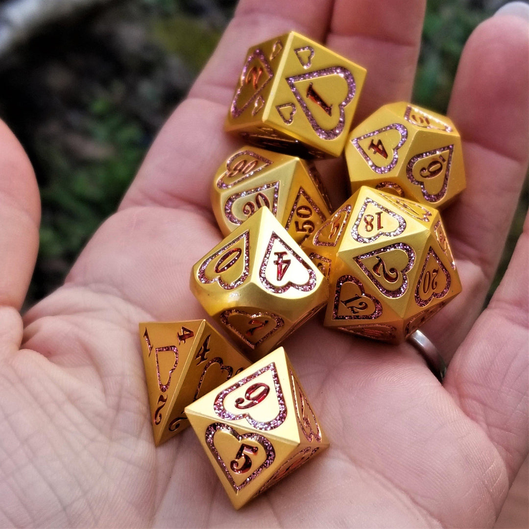 Valentine Heart Metal Dice Set