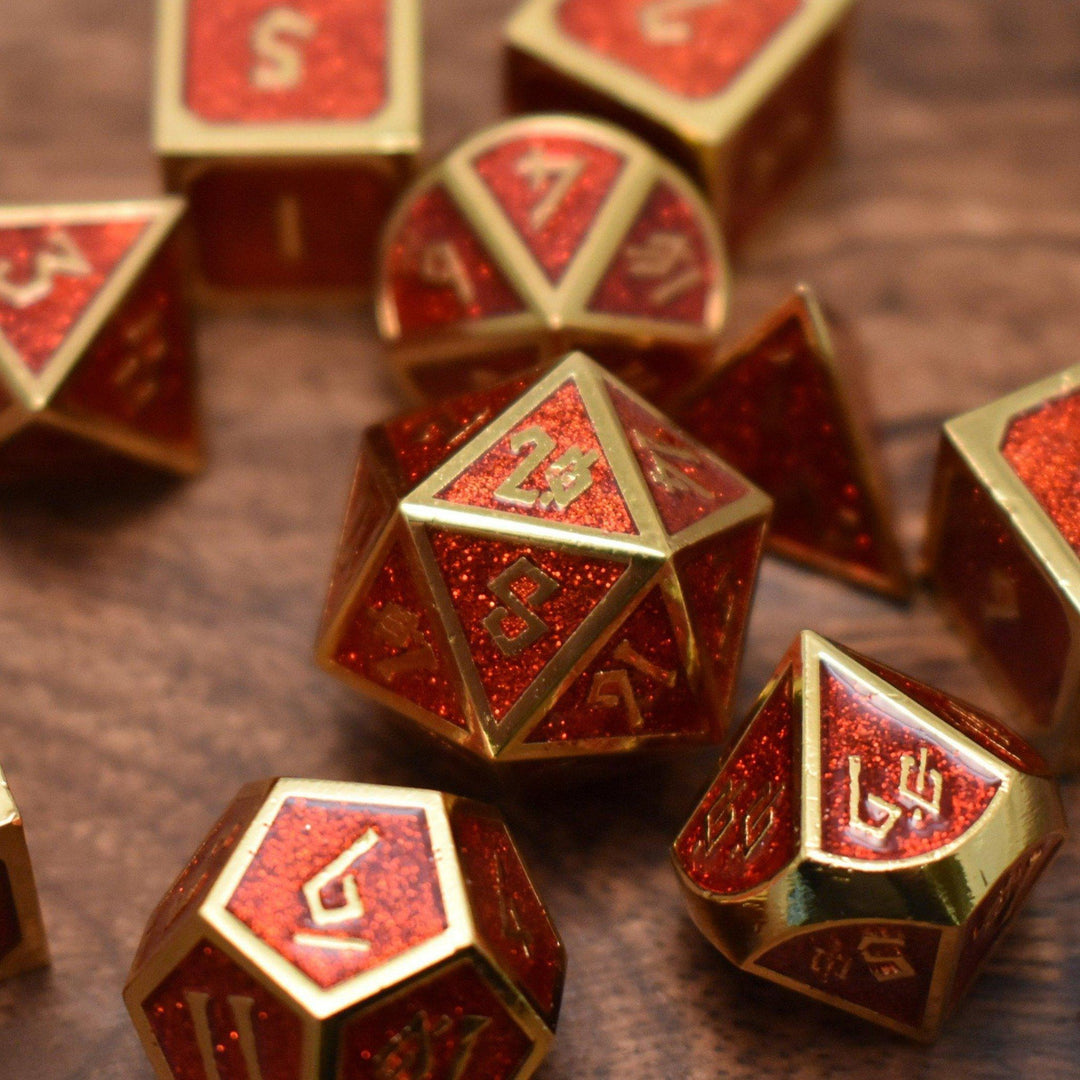 Elder Runes Paladin's Rage Metal Dice Set