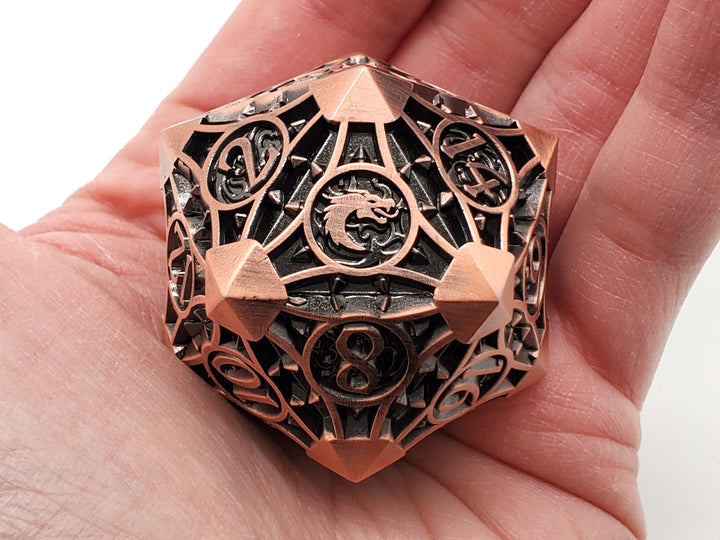 Jumbo 40mm D20 Metal Die - Ancient Bronze