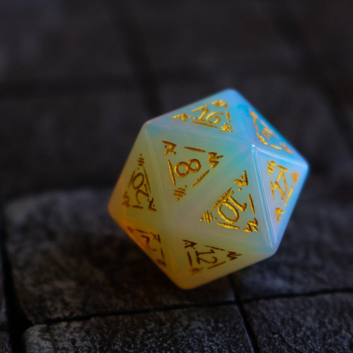 Dragon Shield Gemstone Opalite (And Box) DnD Dice Set